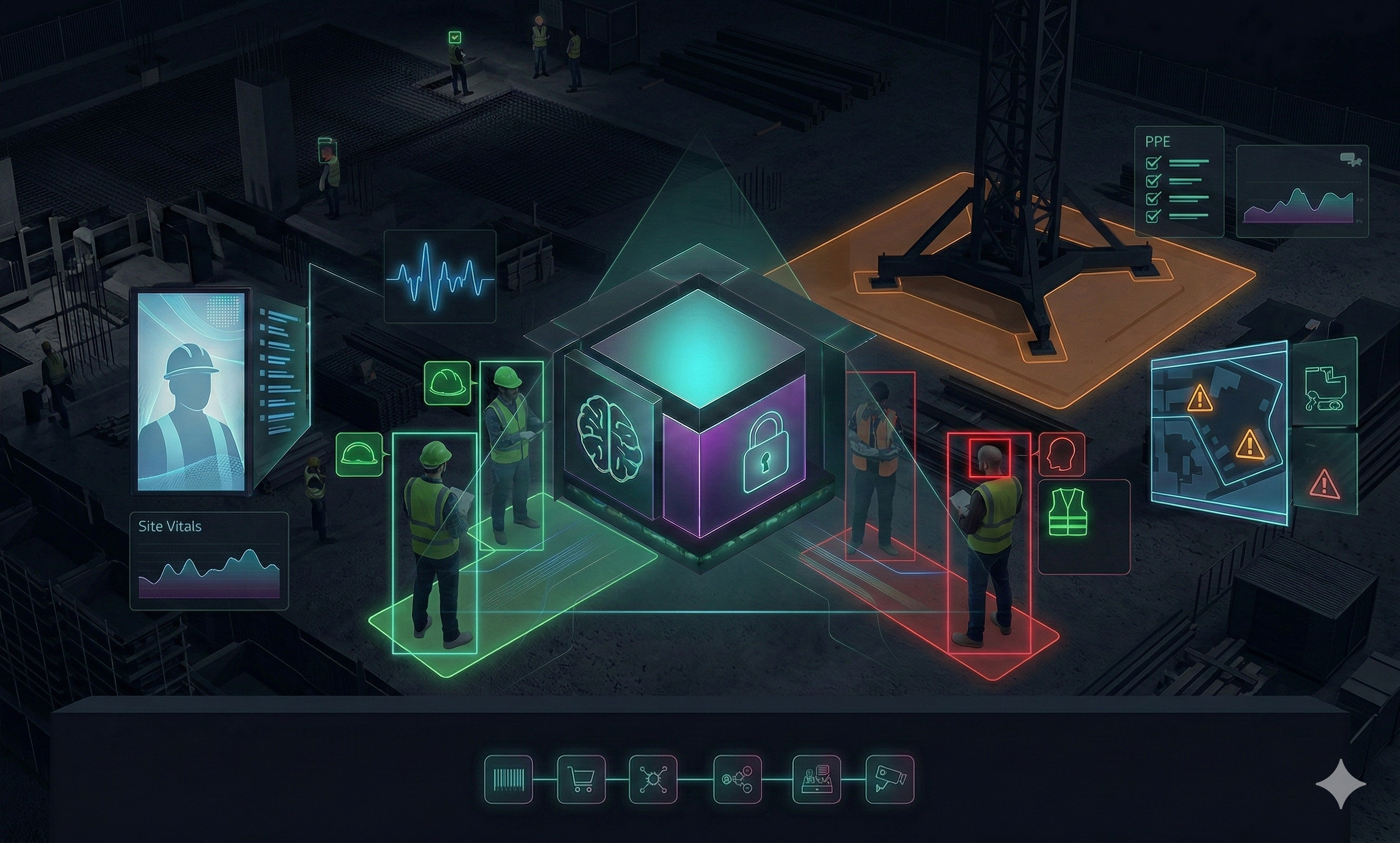 Construction site safety AI monitoring